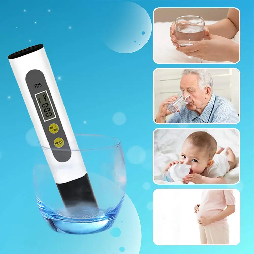 Измеритель TDS цифровой тестер качества воды 0-9999ppm для питьевой аквариумов систем