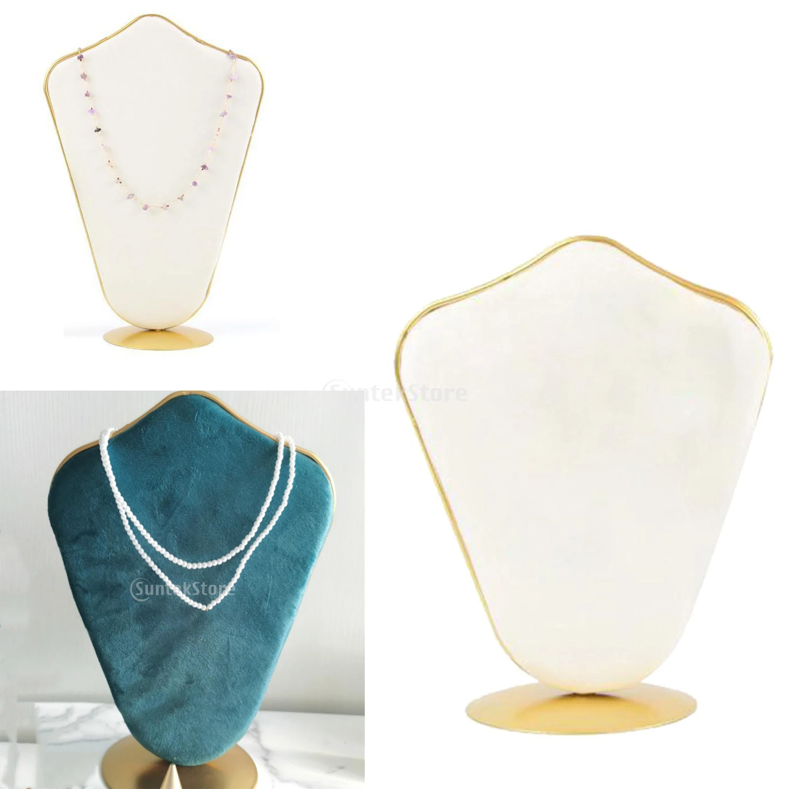

Necklace Pendant Chain Earring Jewelry Bust Display Shelf with Base