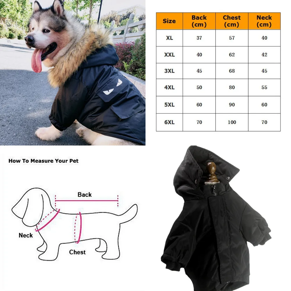 

Winter Dog Coat Jacket Large Pet Outfit Pug French Bulldog Corgi Shiba Inu Samoyed Husky Golden Retriever Big Dog Clothing
