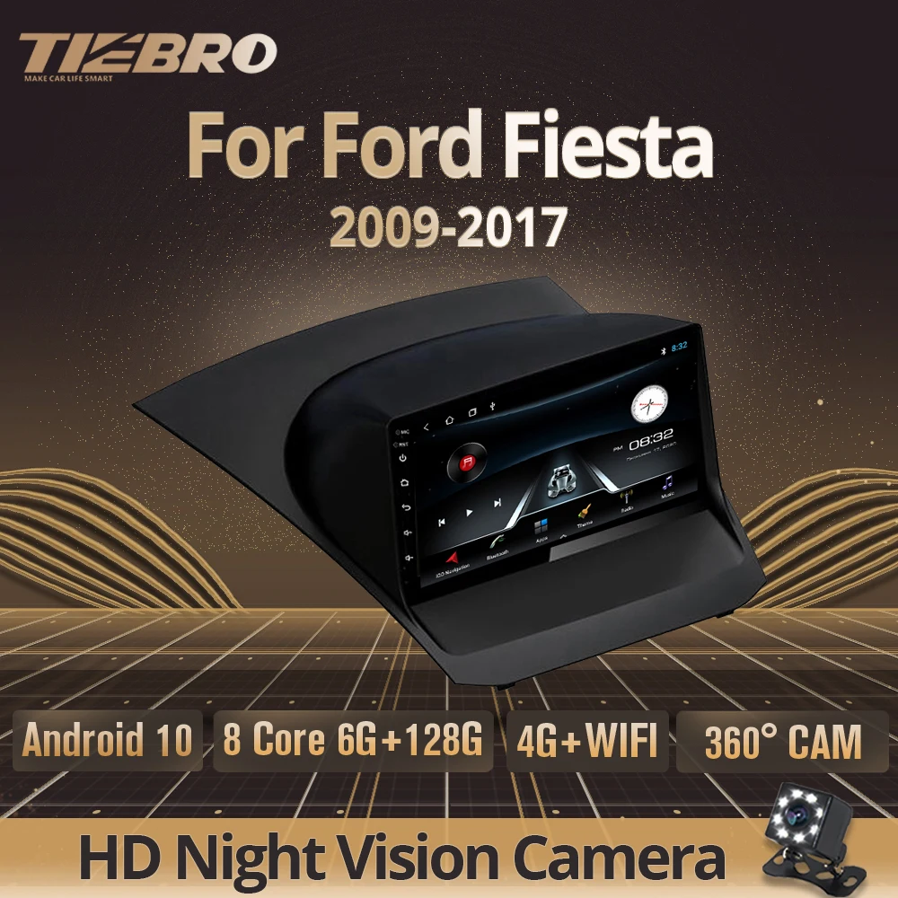 Автомагнитола TIEBRO 2 Din Android 2009 для Ford Fiesta 2017- автомобильный мультимедийный плеер с