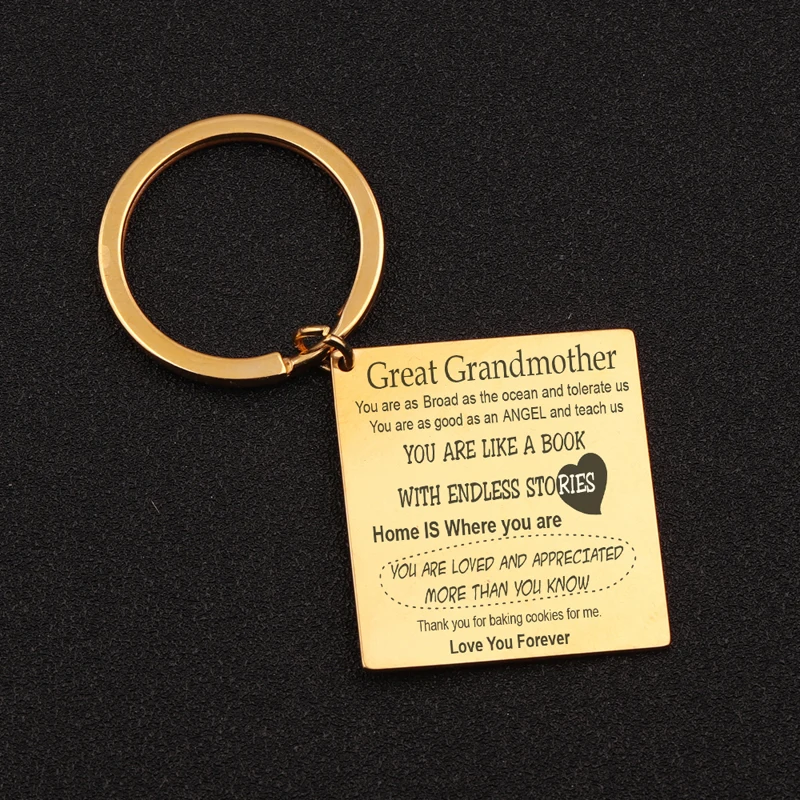 Брелок из нержавеющей стали для отличной бабушки подарок с гравировкой Вы будто