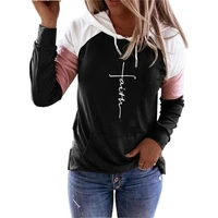 faith fear letter print hoodies faith jesus women pullover harajuku hoodies streetwear girls soft clothes