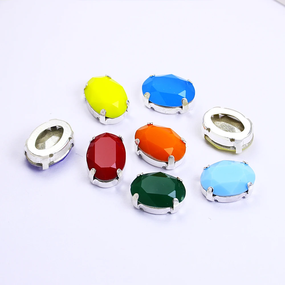 Серебряная или Золотая оправа в форме когтя искусственные кристаллы овальные