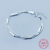 simple small fresh 925 sterling silver double layer personality bracelet for women gifts preferred fine jewelry