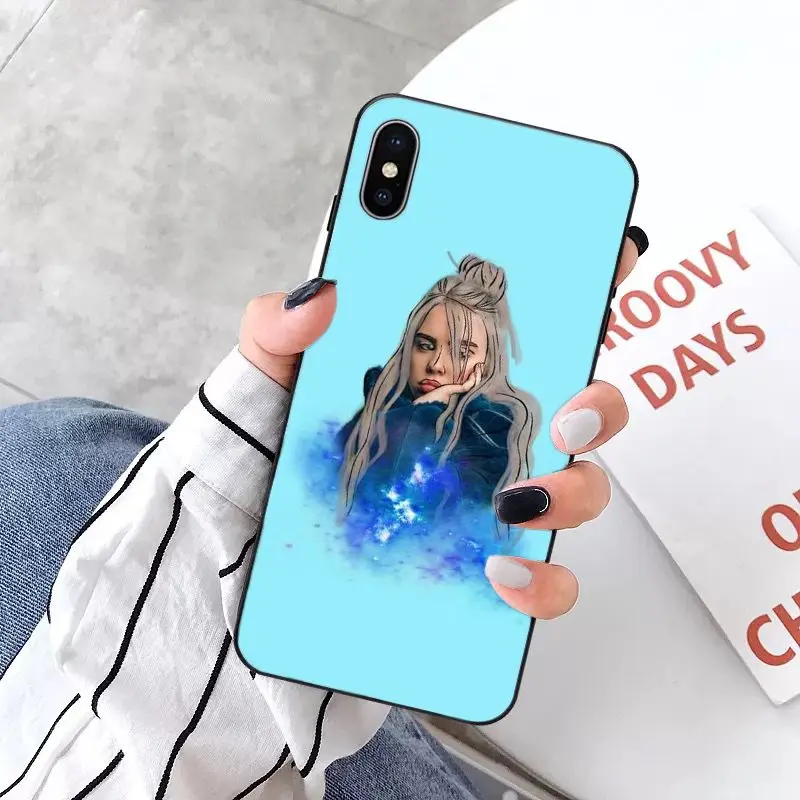MaiYaCa Billie eilish Smart Cover черный мягкий чехол для телефона для Apple iPhone 8 7 6 6S Plus X XS MAX 5 5S SE XR 11 11pro max