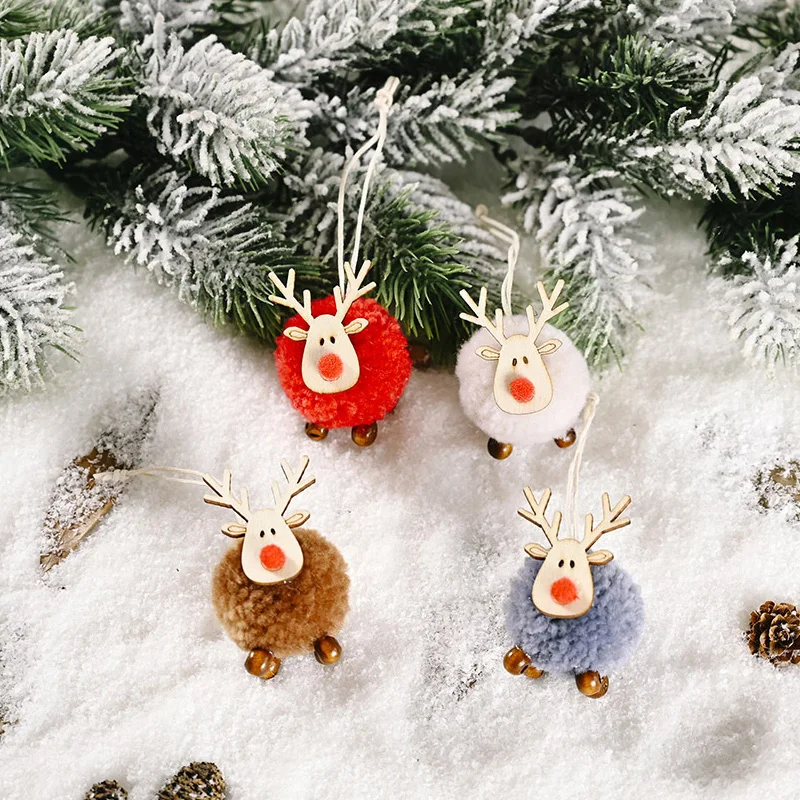 

Рождественский кулон в виде лося, милые красочные украшения, подвесной декор для семьи, Рождественское украшение NIN668