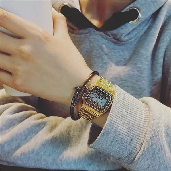 Модные женские и мужские кварцевые часы водонепроницаемые светодиодные