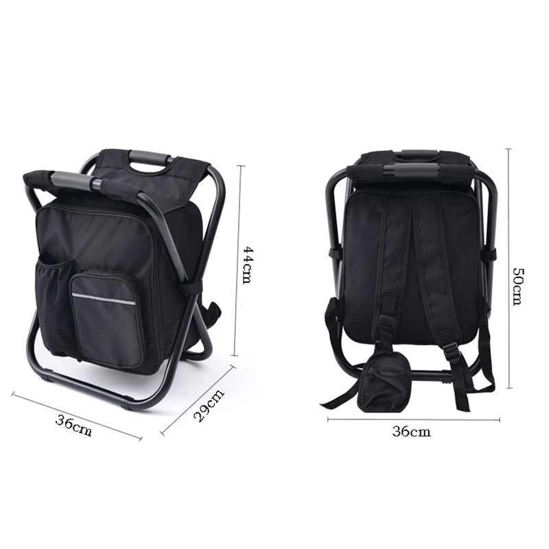 Satin Al 3 In 1 Soğutucu Katlanabilir Balıkçılık Sandalye, Taşınabilir Sırt çantası Açık Yürüyüş Için Olaylar Plaj Balıkçılık Kamp