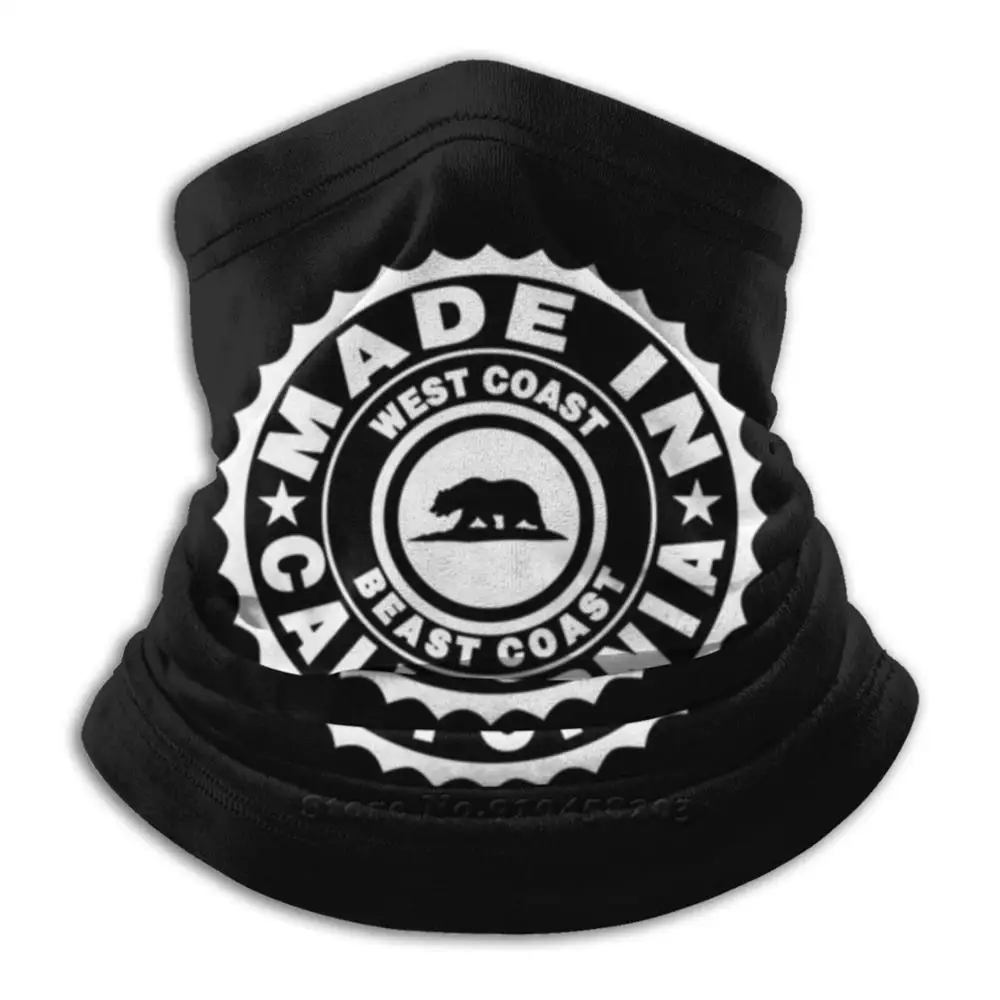 

Made In California West Coast Beast Coast 3D Bandana Face Neck Warmer Soft Fleece Mask Sport Scarf I Love California Republic