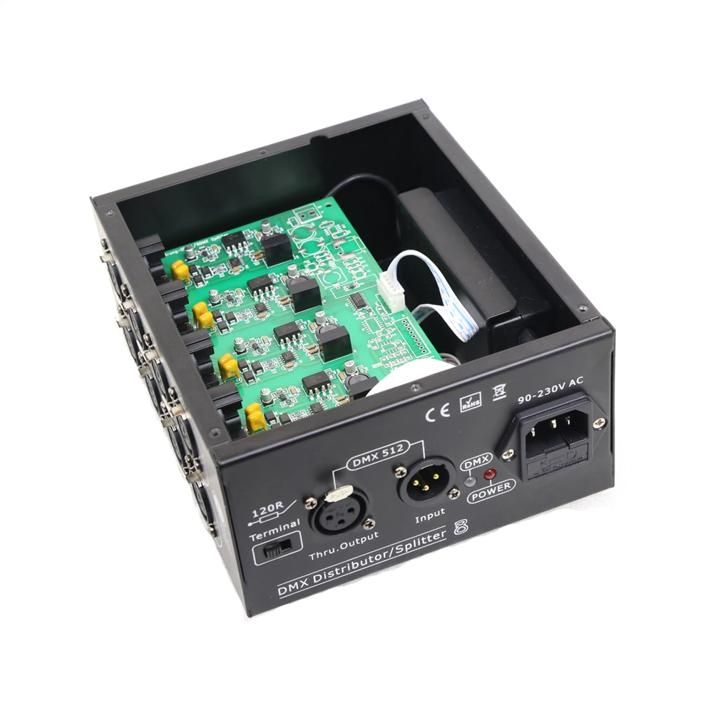8way DMX распределитель 8-канальный сетевой видеорегистратор Выход DMX512 светодиодный