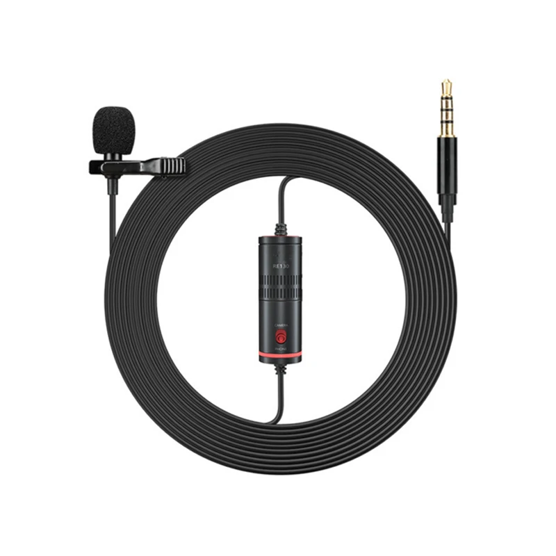 

3.5mm Audio Video Record Lavalier Lapel Clip Microphone for iPhone Android for DSLR Camcorder Recorder Mic For Conference Speech