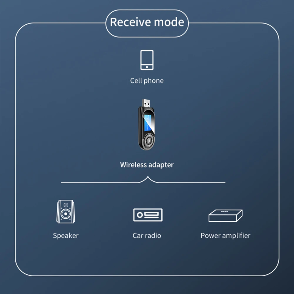 5 0 Bluetooth адаптер светодиодный экран беспроводной аудио синий зуб передатчик