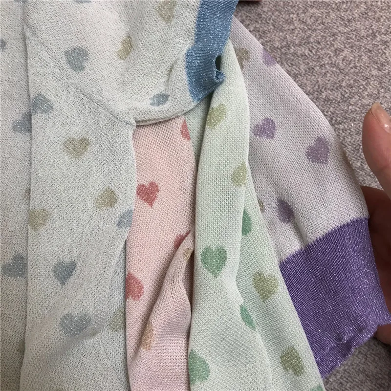 

2021 New Summer Ice Silk Love Round Neck Thin Top Women's Short Sleeve Knitted T-shirt Slim Bottoming Sweater Ladies Pullover