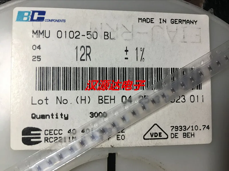 

Original new 100% cylindrical color ring resistance 0102 12R 1% 50PPM 0.2W MMU01020C1209FB300 (Inductor)