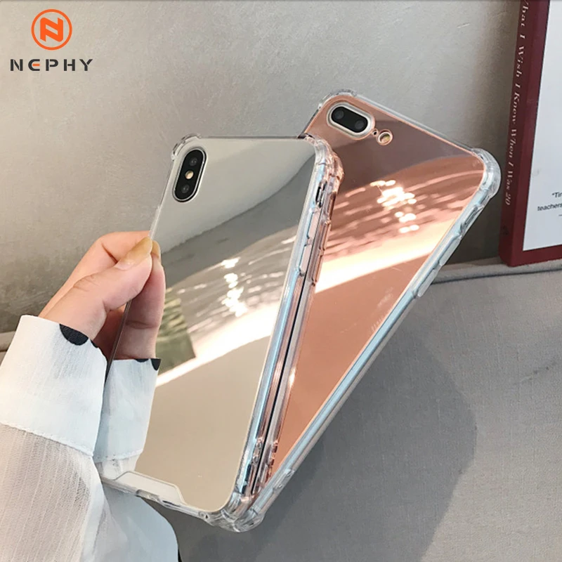 Роскошный зеркальный чехол с покрытием для iPhone XS Max X 10 XR 7 8 7Plus 8Plus 6 S Plus