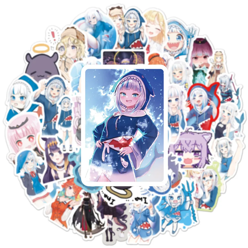Hololive vtuber-pegatinas impermeables de PVC para equipaje, pared, coche, port&aacute;til, bicicleta, motocicleta, Notebook, juguetes, pegatinas, 10/50 Uds.-2