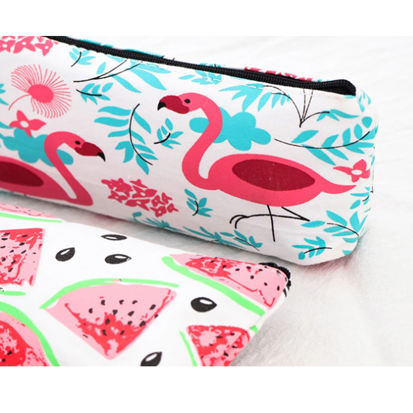 1 шт./лот красивый холщовый простой пенал с фламинго ананасом арбузом 3 шт.