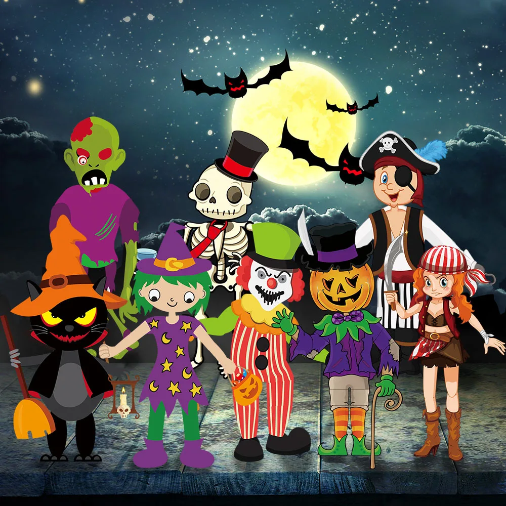 Хэллоуин страшный череп скелет волшебник орнамент собрать реквизит DIY Бумага для