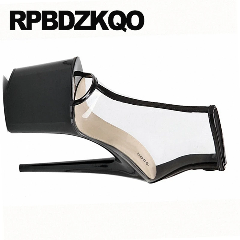 Женские ботинки на шпильке 15 см Goth пикантные сандалии платформе открытый носок