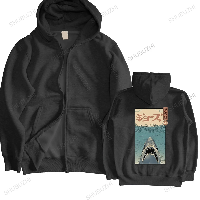 

Shark In The Sea With Japanese Ukiyo-E hoodies autumn winter Men hoody Cool Streetwear hoodie Harajuku Hip Hop hoodie