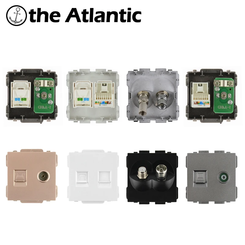 s series antenna satellite tv internet telephone jack rj45 rj11 cat5e cat3 outlet socket function module diy part free global shipping