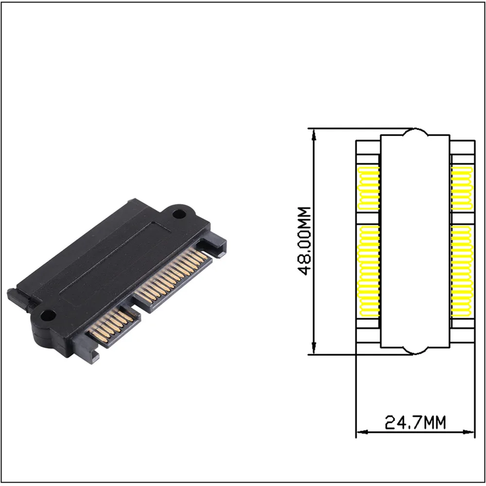 Переходник с разъемами sata 22Pin папа на 3 5 и 2 дюйма SATA 7 + 15 22P прямой переходник |