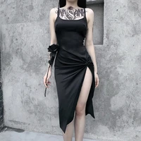 summer womens dresses 2021 black sexy womens tight fitting suspender long dresse high split slim halter summer dress