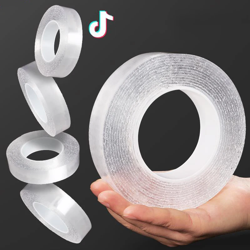 Nano Tape Reusable Transparent Tape Home Kitchen Car Fixing Gadget Strong And Traceless Acrylic Waterproof Double Sided Tapes