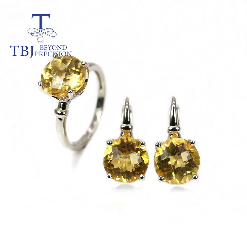 Женское кольцо и серьги с драгоценным камнем 10 мм |