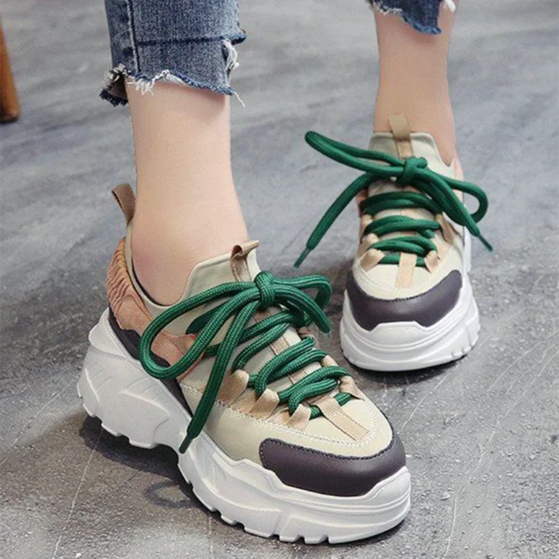 

Women's Chunky Sneakers Platform Vulcanize Shoes Fashion Breathable Casual Running Shoe for Woman Female Zapatos De Mujer