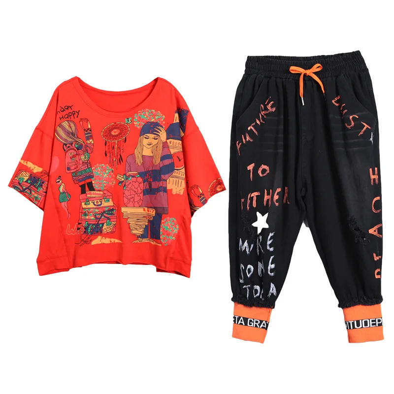 Женский комплект из двух предметов летний костюм в Корейском стиле харакудзю