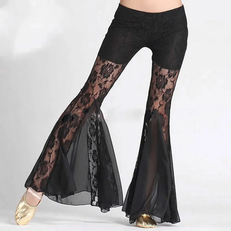 Женский костюм для танца живота кружевные брюки шаровары из хлопка с кристаллами