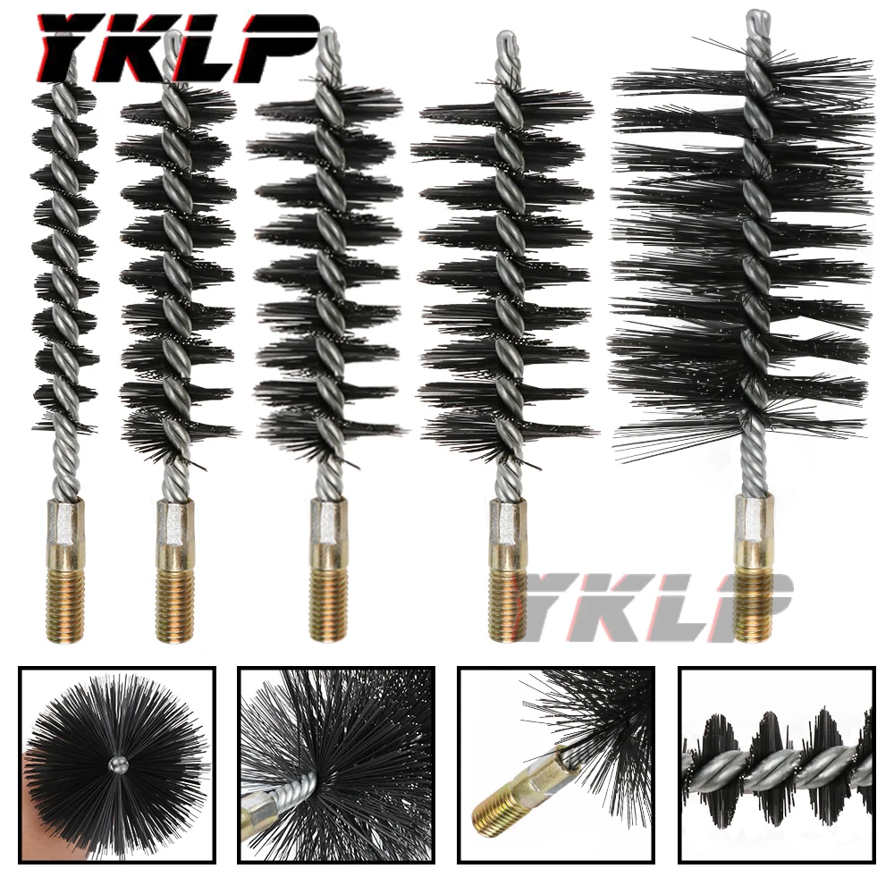 Thread Wire Brush Metal Handle 18/22/25/32/40/50mm Working Stainless Steel Pipe Tube Cleaning Chimney Kit 1PC | Инструменты