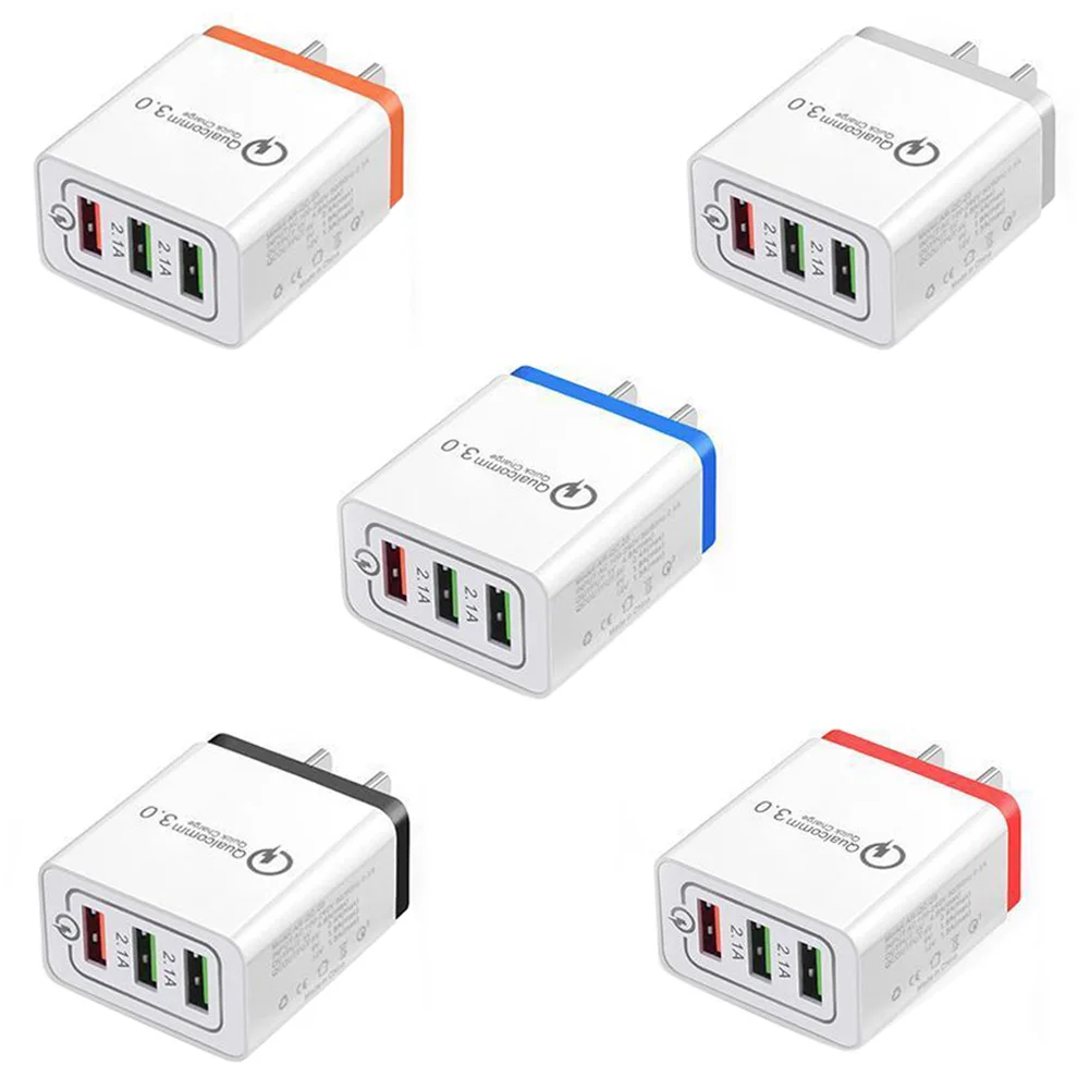 3 порта USB зарядка QC 0 Быстрая Зарядка адаптер питания зарядное устройство для