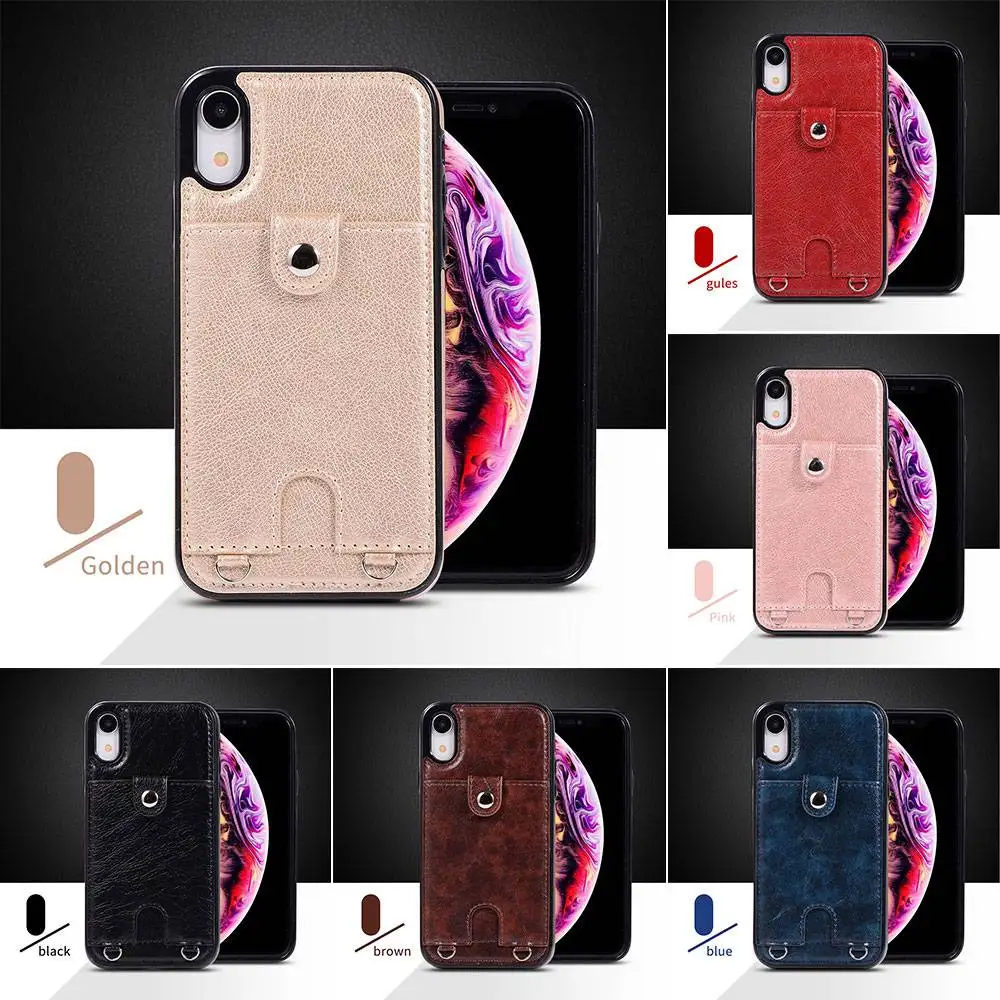 Сумка на плечо кожаный Карманный чехол для телефона iPhone X XR XS Max 6 6s 7 8 Plus 11 Samsung S8 S9 S10