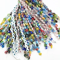 new 8mm multicolour flat back roundheart beads evil eyeflower glass beads for jewelry making diy accessories
