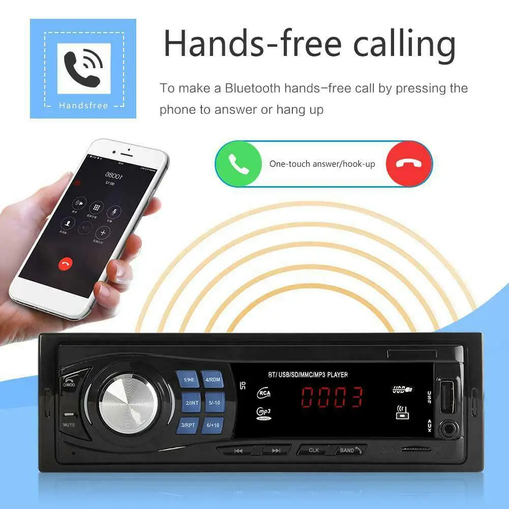 Автомагнитола 1DIN 12 В Bluetooth автомобильная стереосистема mp3 плеер Aux вход USB
