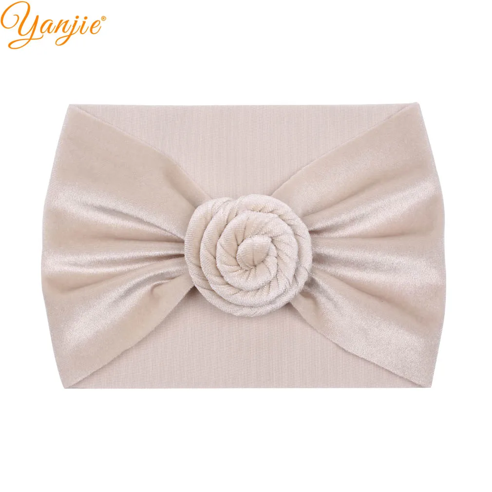 Solid Soft Velvet Turban For Girls Headband Winter Velvet Ball Head Wrap Kids Hair Bands Hair Accessories