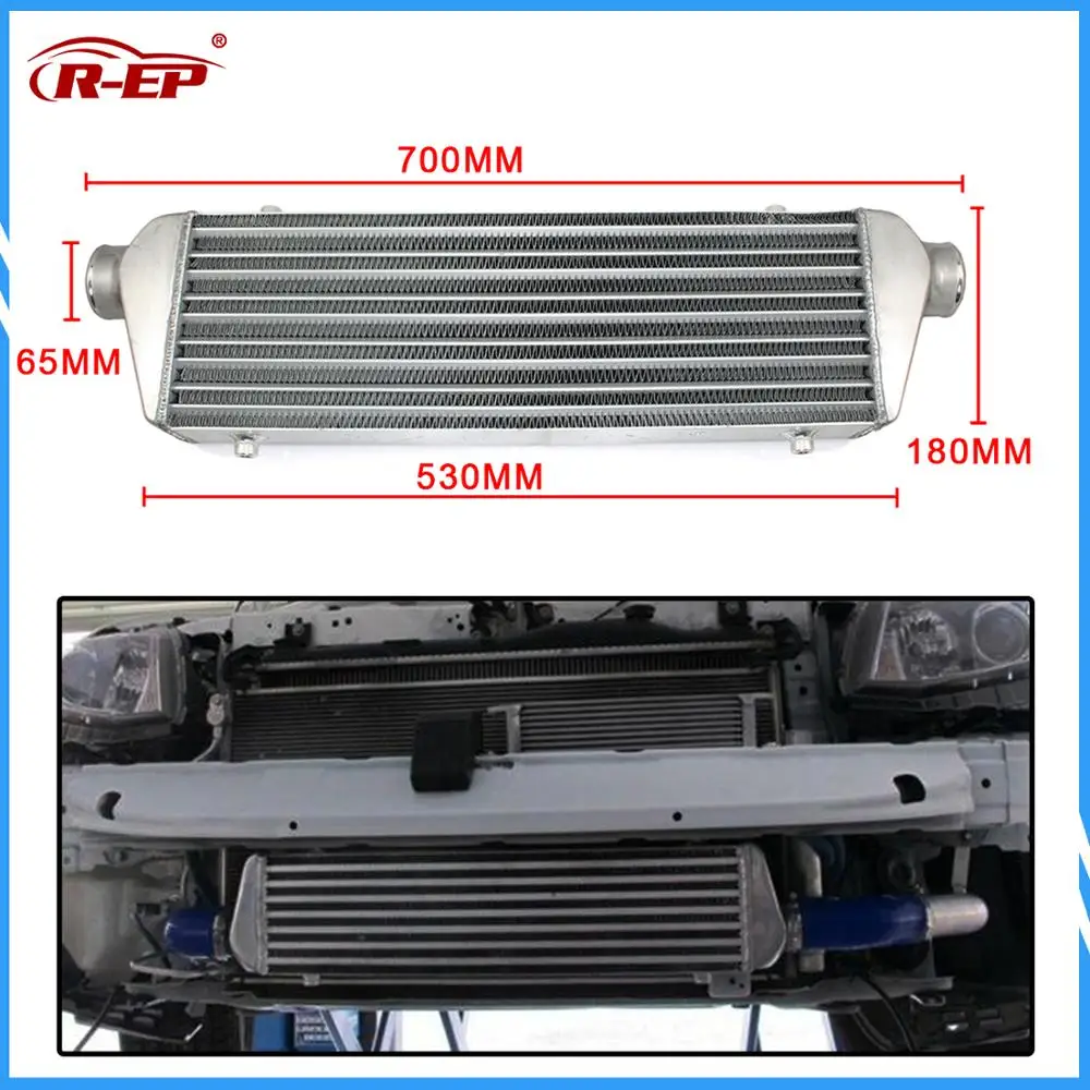 

Universal Intercooler Car Radiador Turbo 530x180x65mm Front Mount Tube-fin Cold Air Intake Radiator Outlet