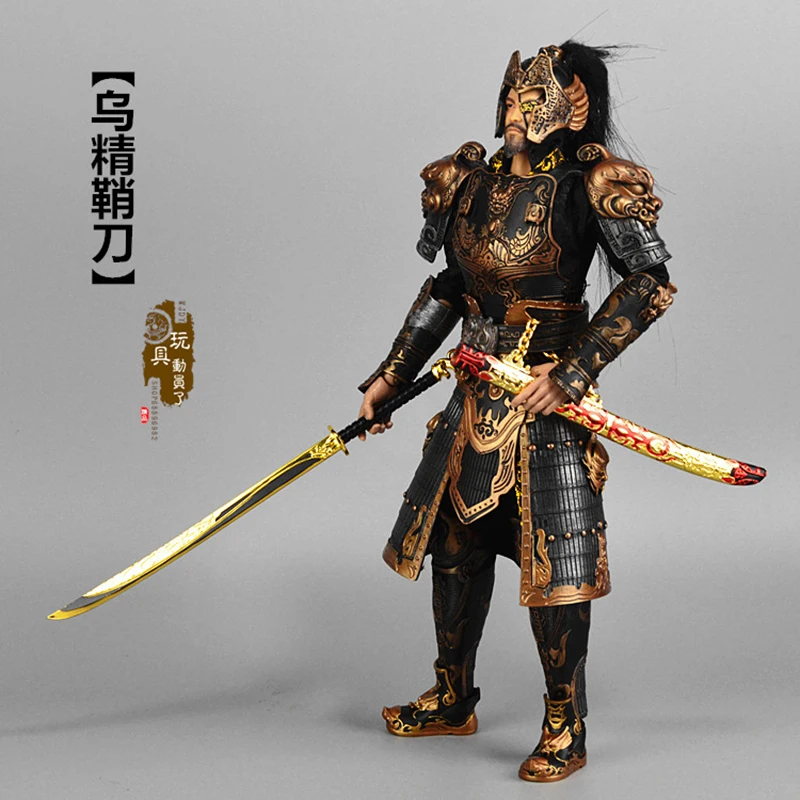 

NEW 1/6 [Embroidery Spring Knife] Military General Sabre Alloy Sheath Knife Tiger Head Knife Black Sword Knife Soldier Scene