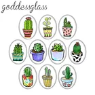 Новое Горшечное растение кактуса 10 шт. смешанный 13x1 8 мм18x2 5 мм30x40 мм Овальный фото стекло кабошон демонстрация Плоская задняя поверхность изготовление