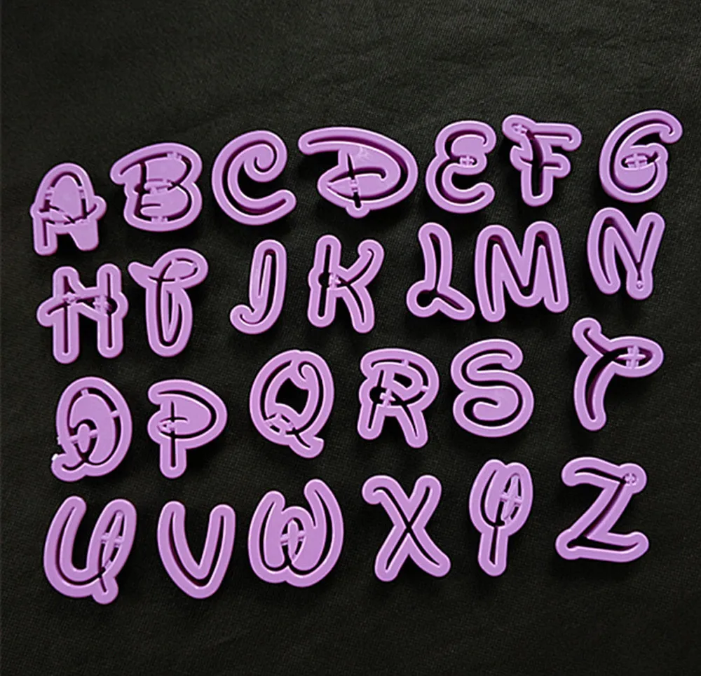 Форма алфавита 26 дюймов ремешок для писем штамп печенья с мастикой украшение