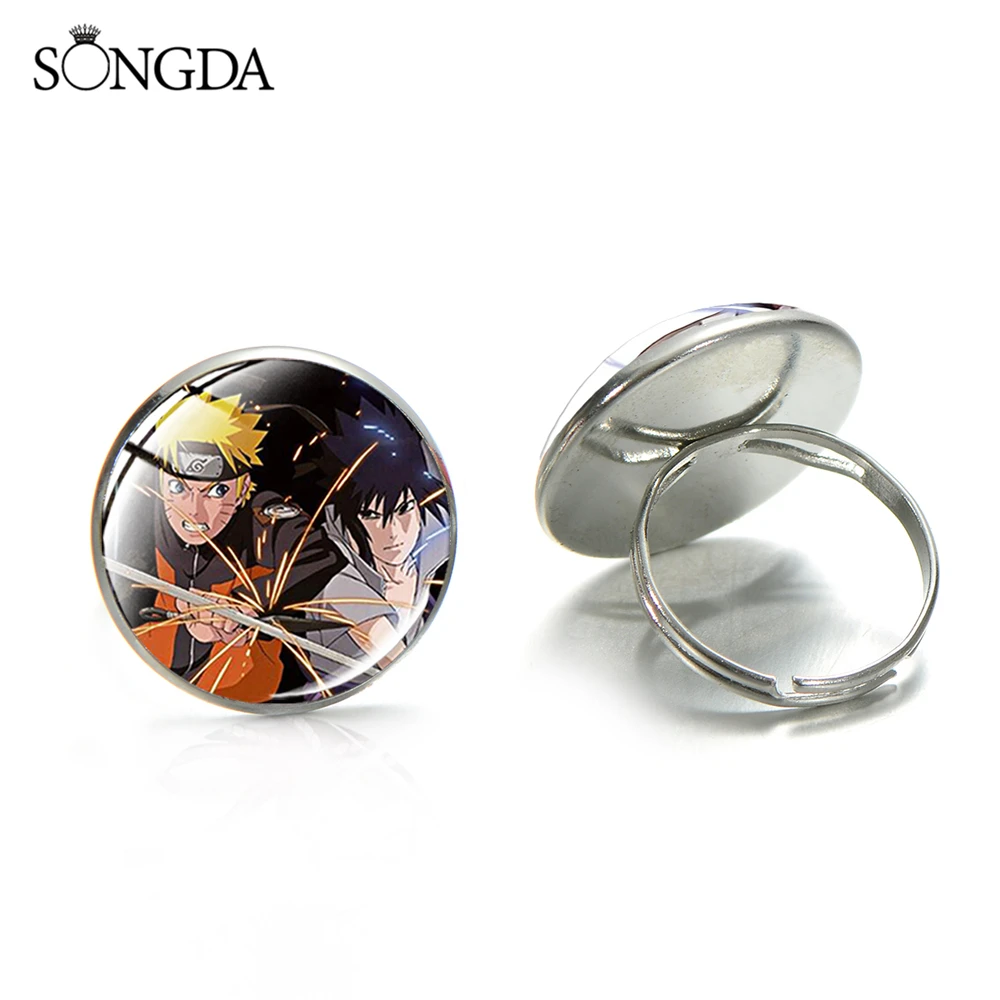 SONGDA Trebdy Аниме Арт Стекло купола кольца рисунок Uzumaki Naruto у героя мультфильма Саскэ