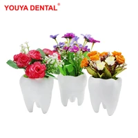dentistry decoration artificial flowers with pot vase dentist gifts dental clinic desktop high quality fake flowers home decor