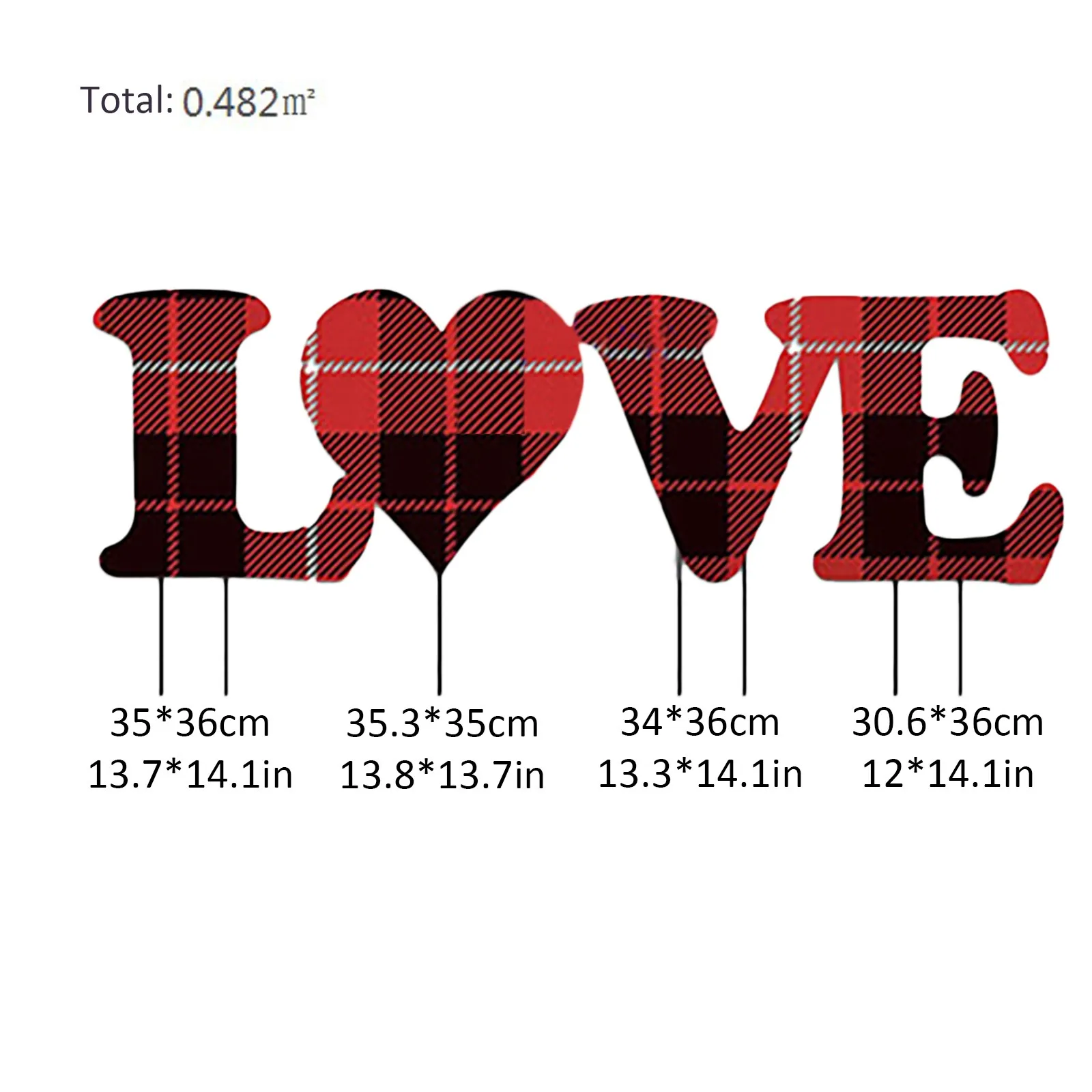 

LOVE Decoration Valentine's Day Decoration Card With Stakes, Outdoor Garden, Garden, Yard Decorazione del giardino