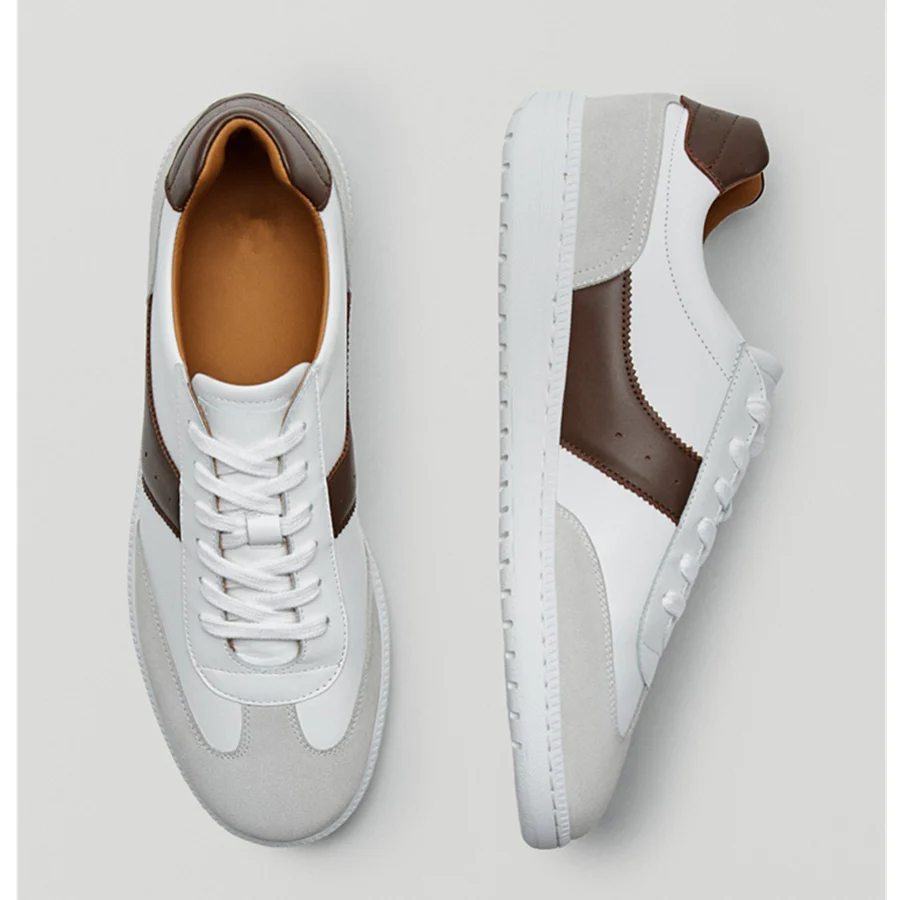 

Jenny&Dave Sneakers Men Casual Vulcanized Shoes Men German Training Real Leather Patchwork Sneakers German training Men Shoes