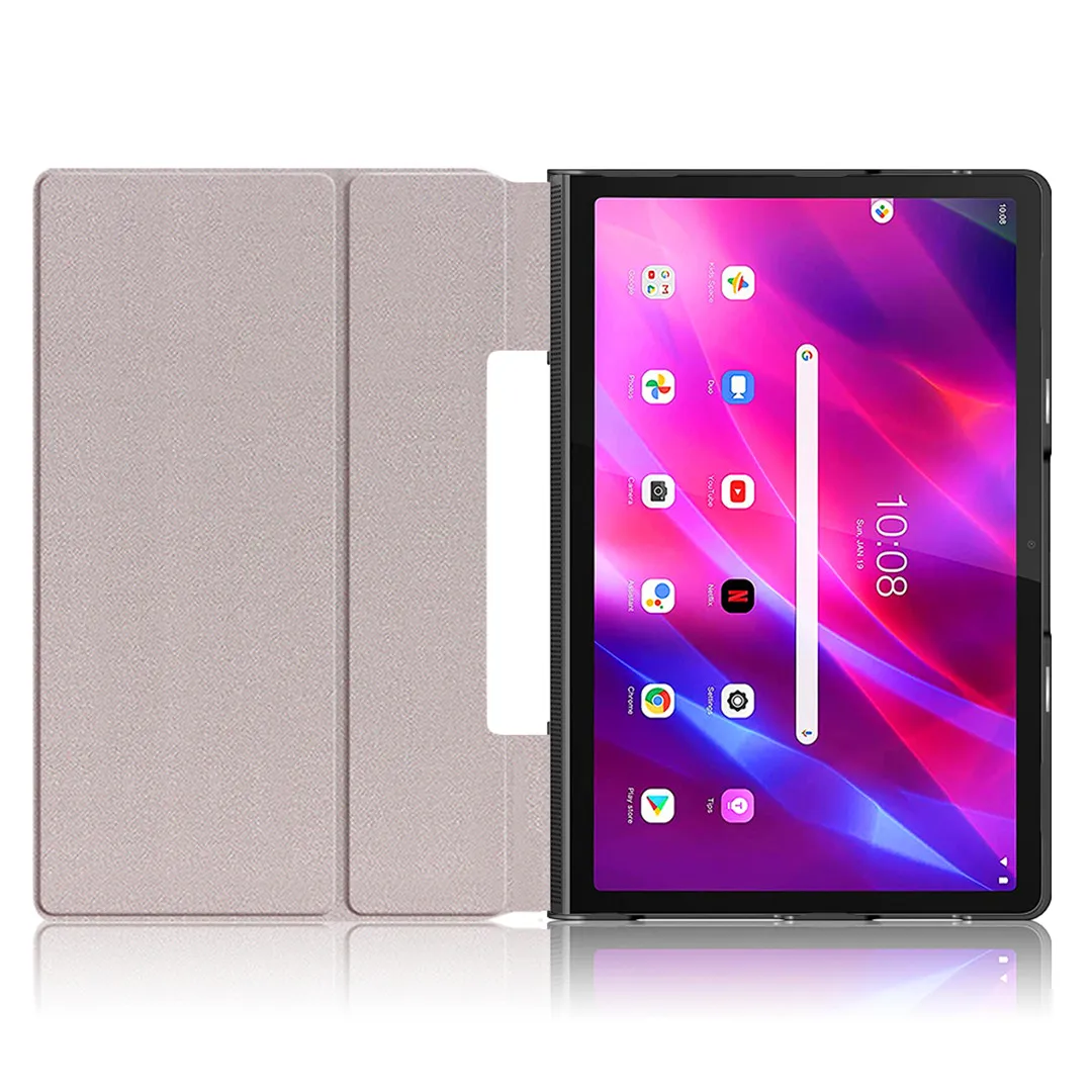 Чехол для Lenovo Yoga Tab 11 флип-чехол из искусственной кожи с рисунком 2021 YT J706F Smart Tablet
