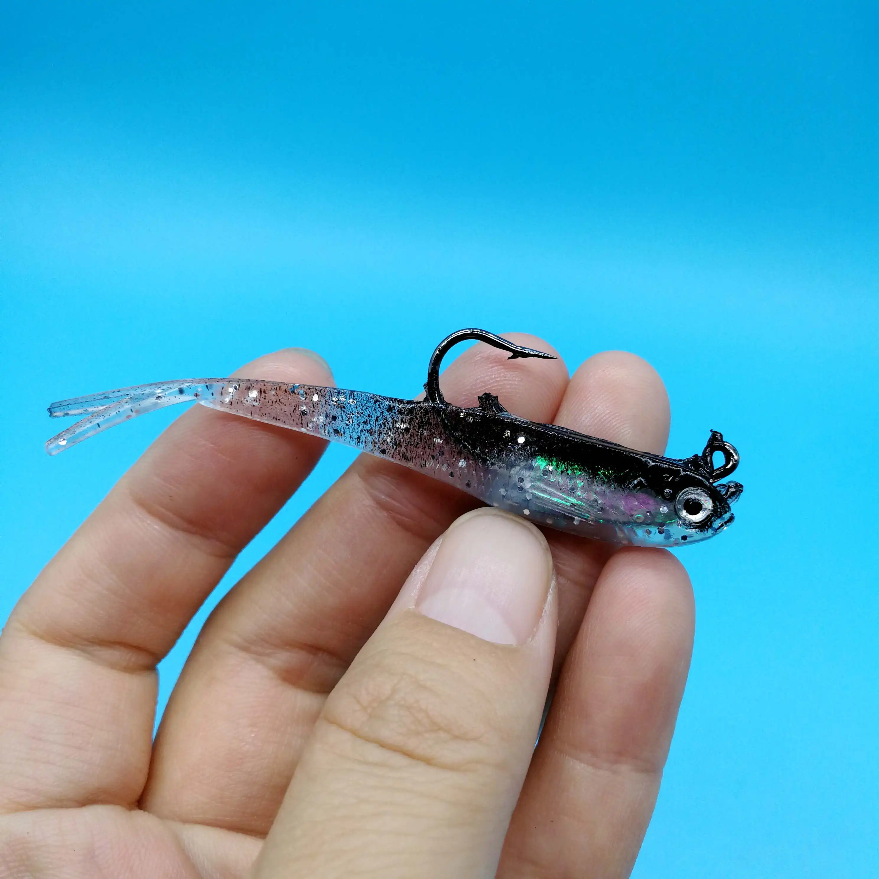HOOFISH 20 шт./лот Мягкая приманка с крюком 5g/75 мм силиконовая искусственная морской
