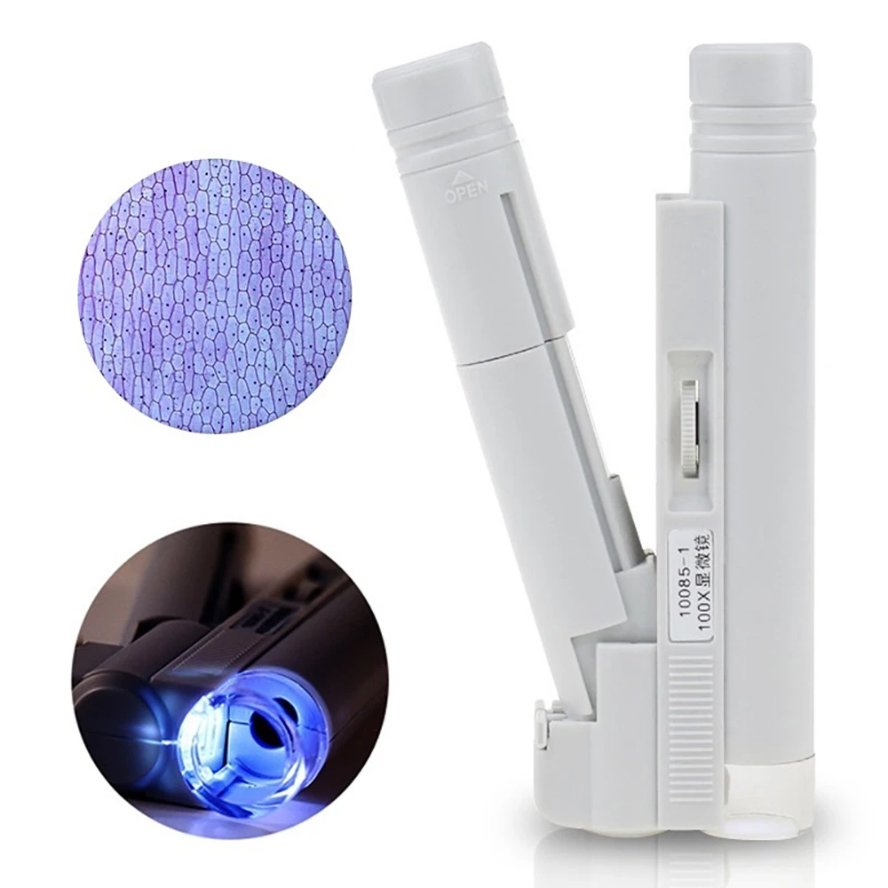 

40X 80X 100X Zoom Handheld LED Lighted Microscope Jewelers Magnifier Loupe for Diamonds/Coins/Stamps