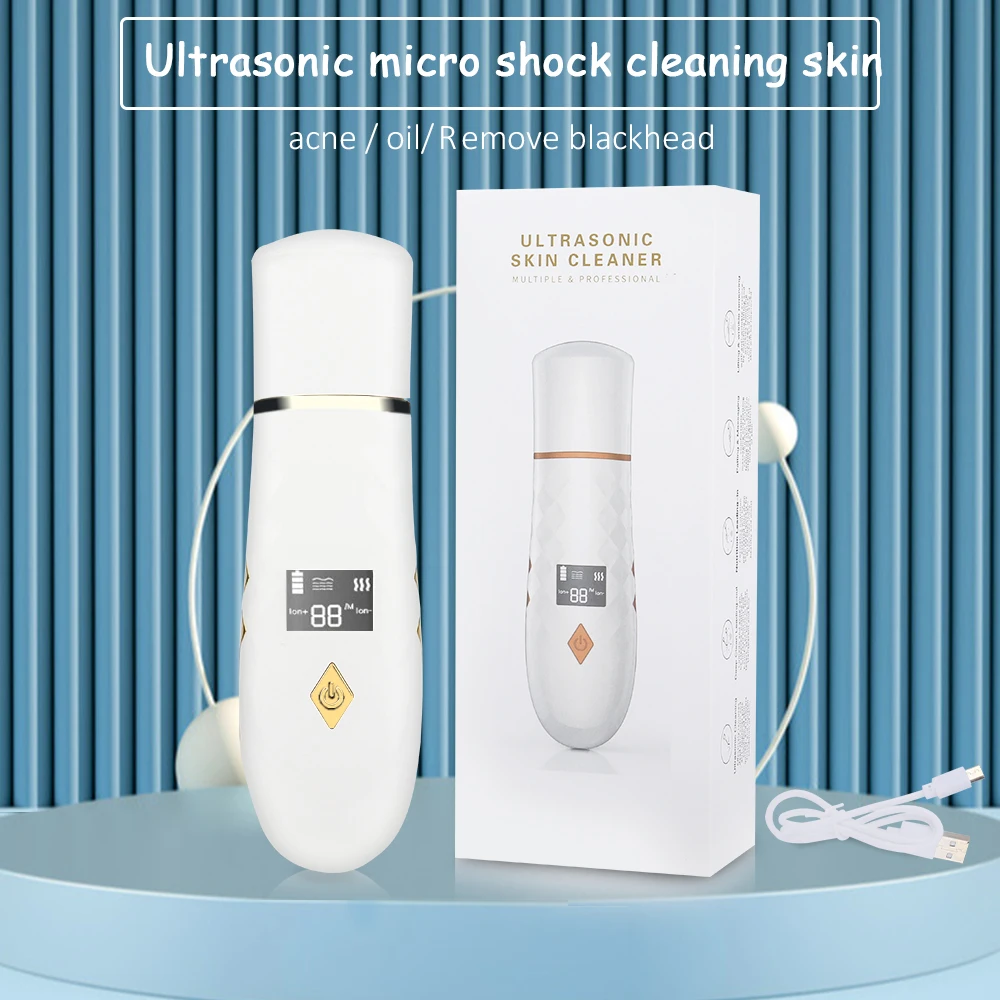 

Ultrasonic Skin Scrubber Deep Face Cleaning Machine Peeling Shovel Facial Pore Cleaner Skin Scrubber Face Lift Machine Exporter